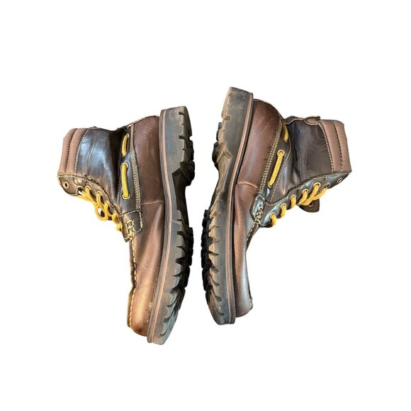 Tommy Hilfiger Jensen Brown Leather Hiking Boots Padded Collar Lace Up Sz 8 main image 3
